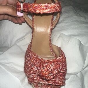 Castaner Red and Orange Espadrilles with Twisted Fabric Detail - Size US9